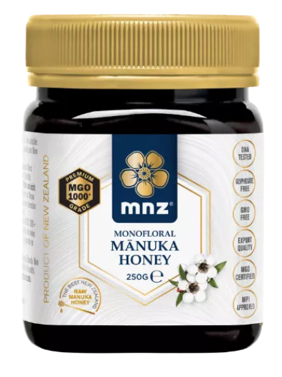MNZ RAW Manukový med MGO 1000+ 250 g – produktové foto